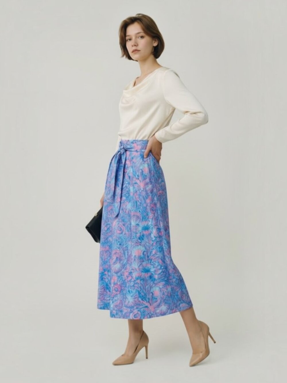 NWT Talbots 16WP Maxi Skirt 100% Cotton Multicolor Tropical Print Side Zipper - Picture 2 of 7